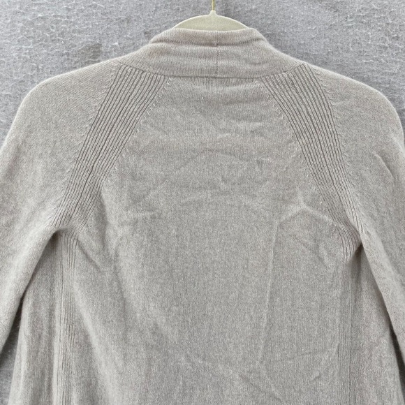 Kinross 100% Cashmere Cardigan Sweater Women XS Open Front Draped Ivory Coastal‎ - Picture 8 of 14